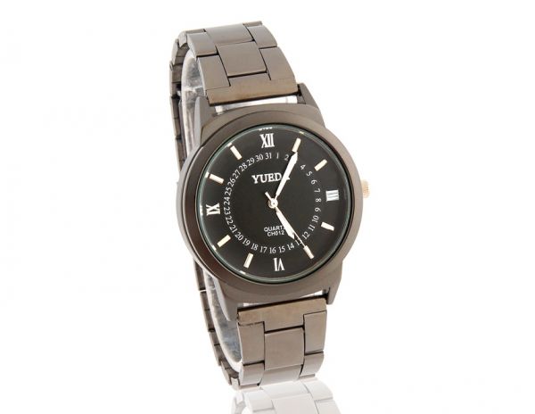 Yueda CH012 Analógico com pulseira de aço (preto)